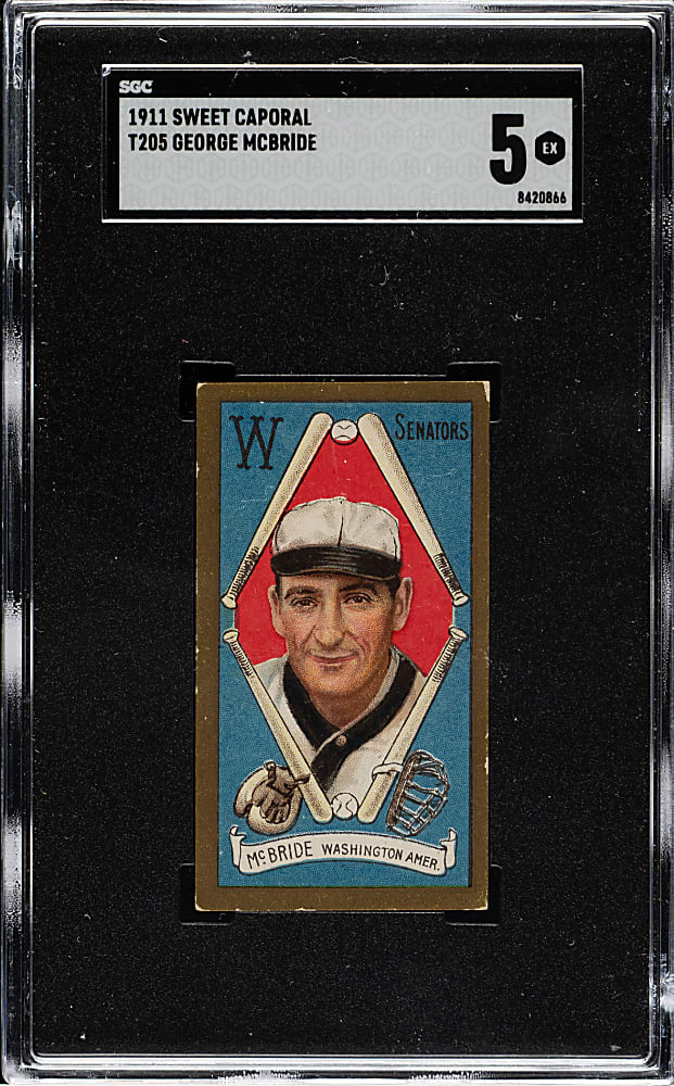 1911 T205 Gold Border George McBride SGC EX 5