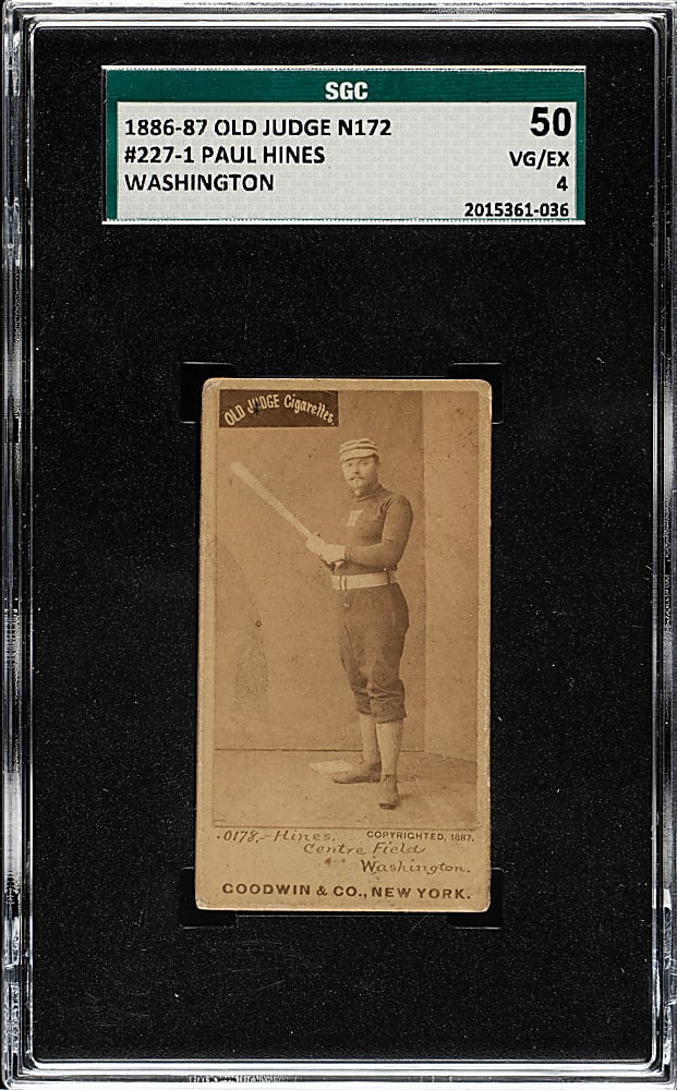 1887 N172 Old Judge Paul Hines SGC VG/EX 50