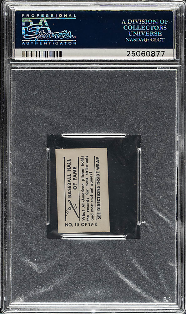 1948 Topps Magic Photos #15K Walter Johnson PSA VG 3