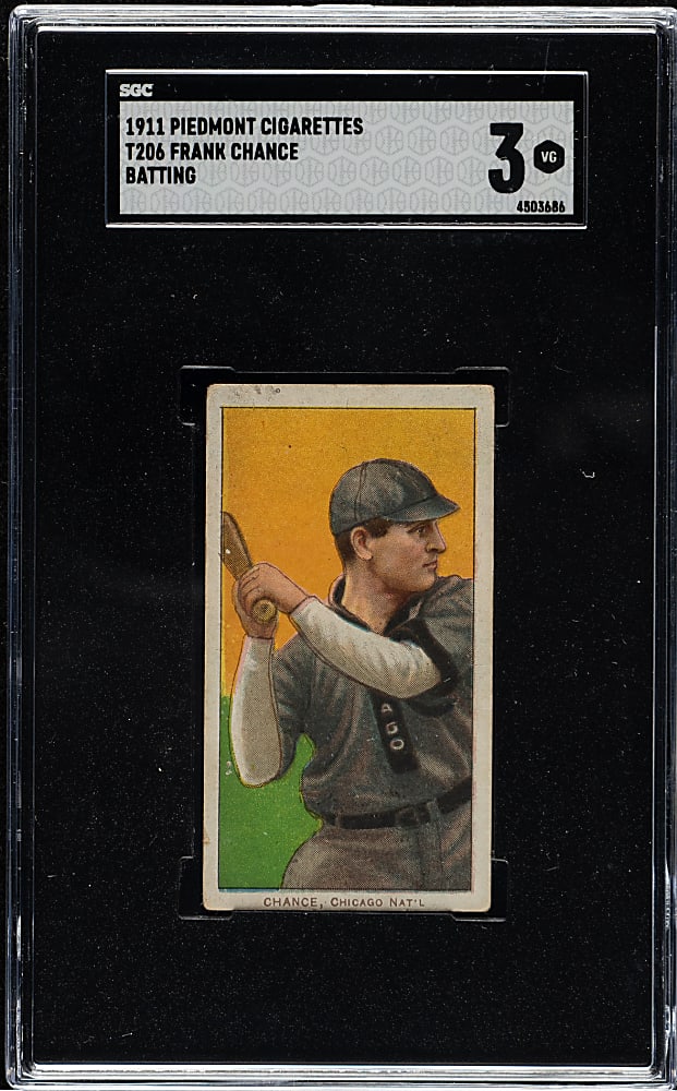 1909-1911 T206 White Border Frank Chance Batting SGC VG 3