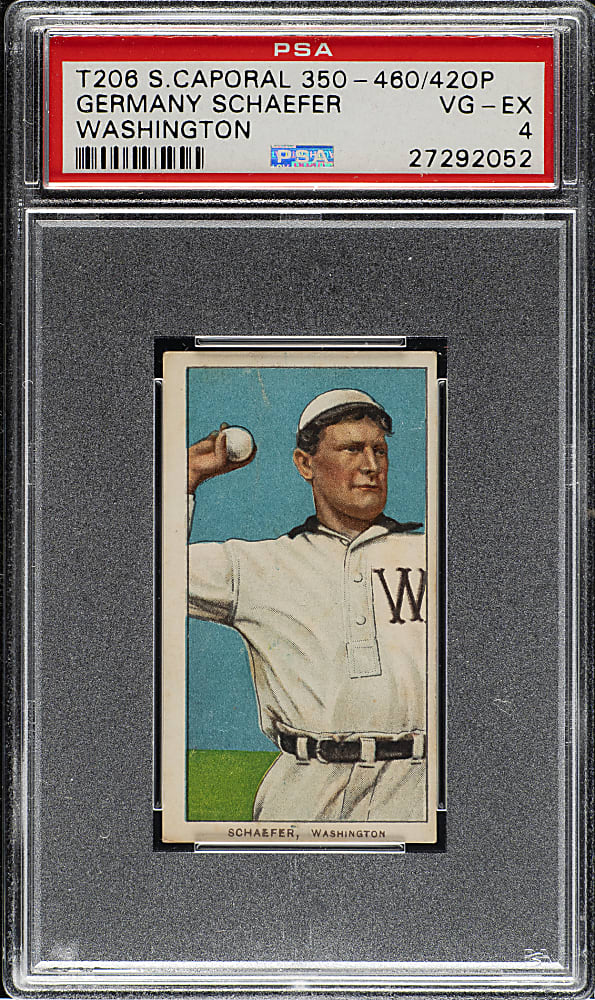 1909-1911 T206 White Border Germany Schaefer Washington PSA VG-EX 4