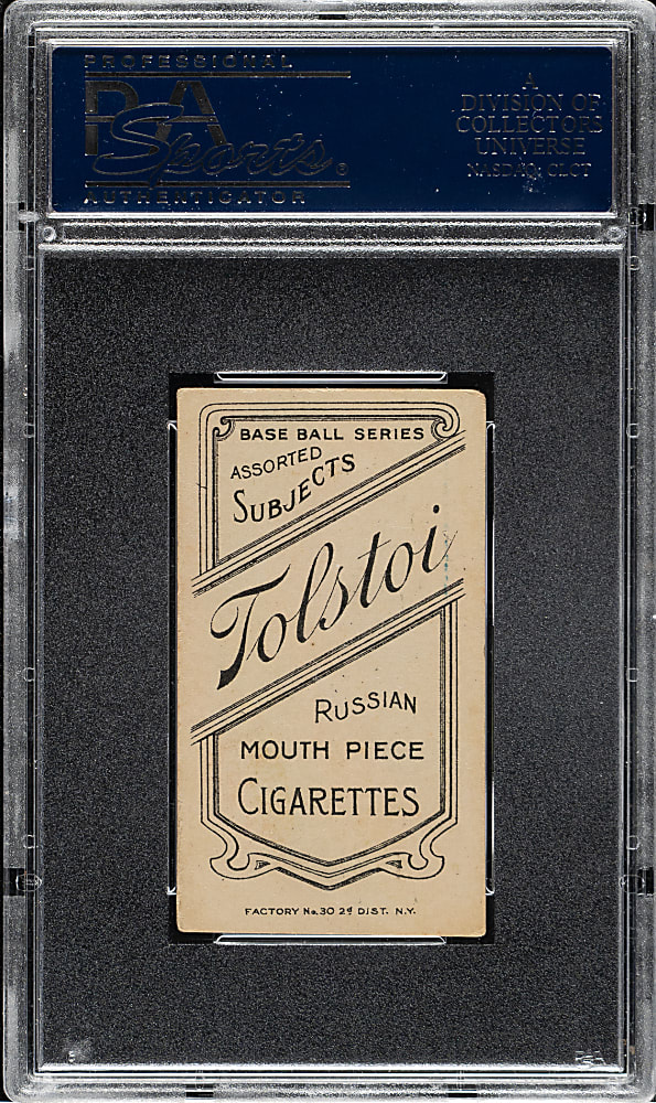 1909-1911 T206 White Border Gabby Street Catching PSA VG-EX 4 - Tolstoi Back