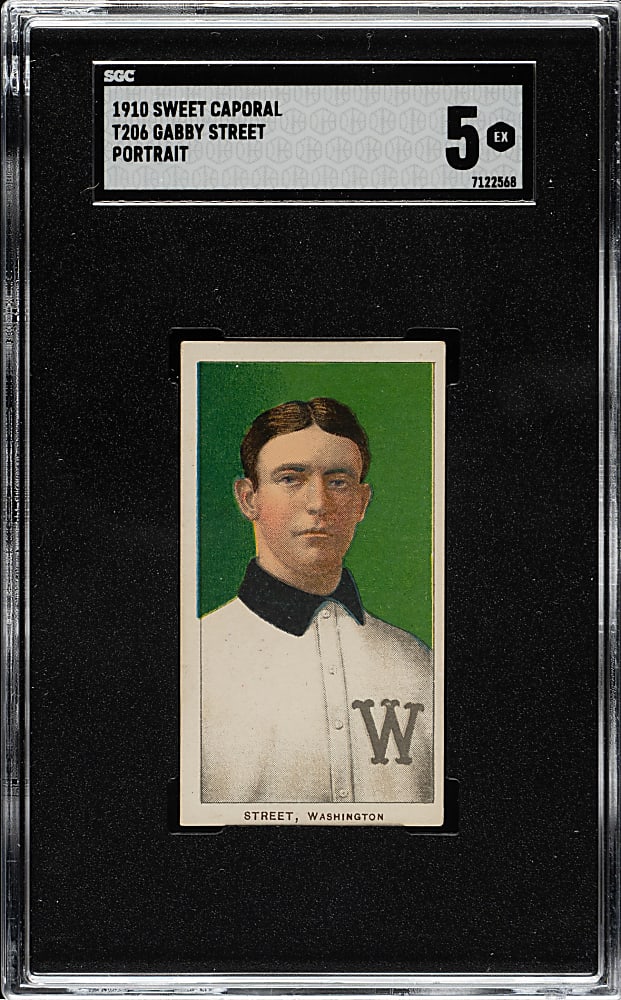 1909-1911 T206 White Border Gabby Street Portrait SGC EX 5