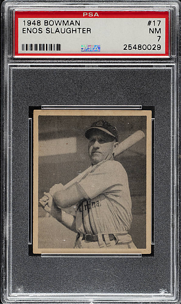1948 Bowman #17 Enos Slaughter PSA NM 7
