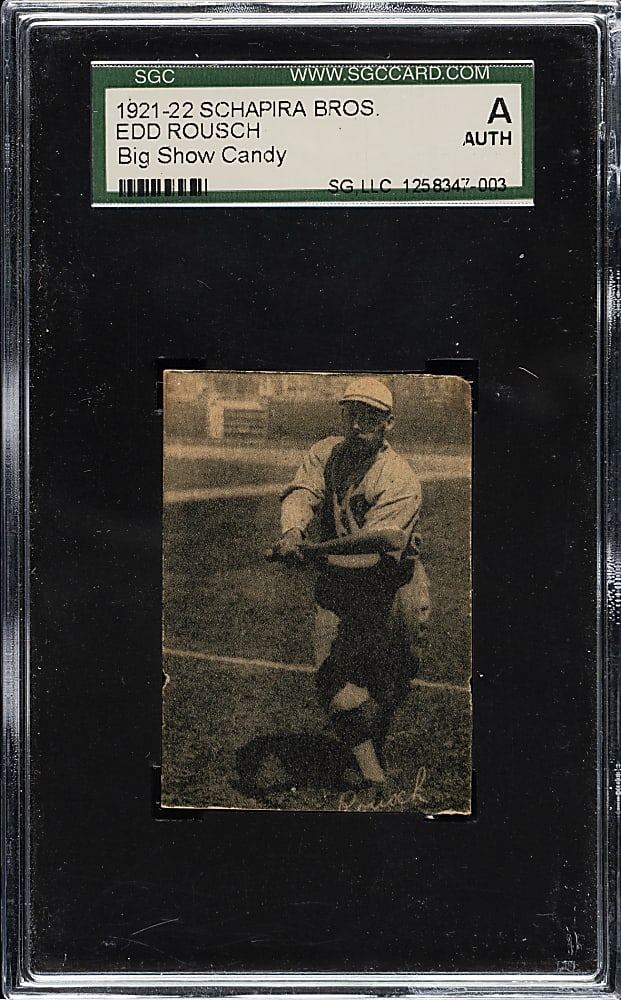 1921-1922 Schaprira Brothers Big Show Candy Edd Rousch SGC Authentic