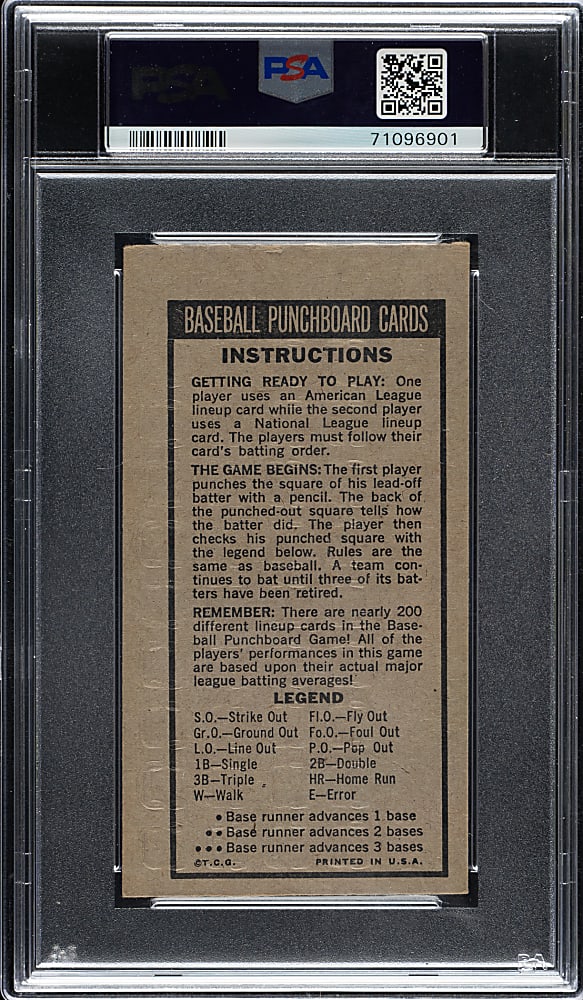 1967 Topps "Punch-Outs" Ron Santo PSA VG-EX 4