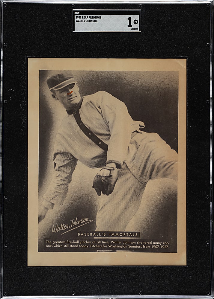 1949 Leaf Premium Walter Johnson SGC POOR 1