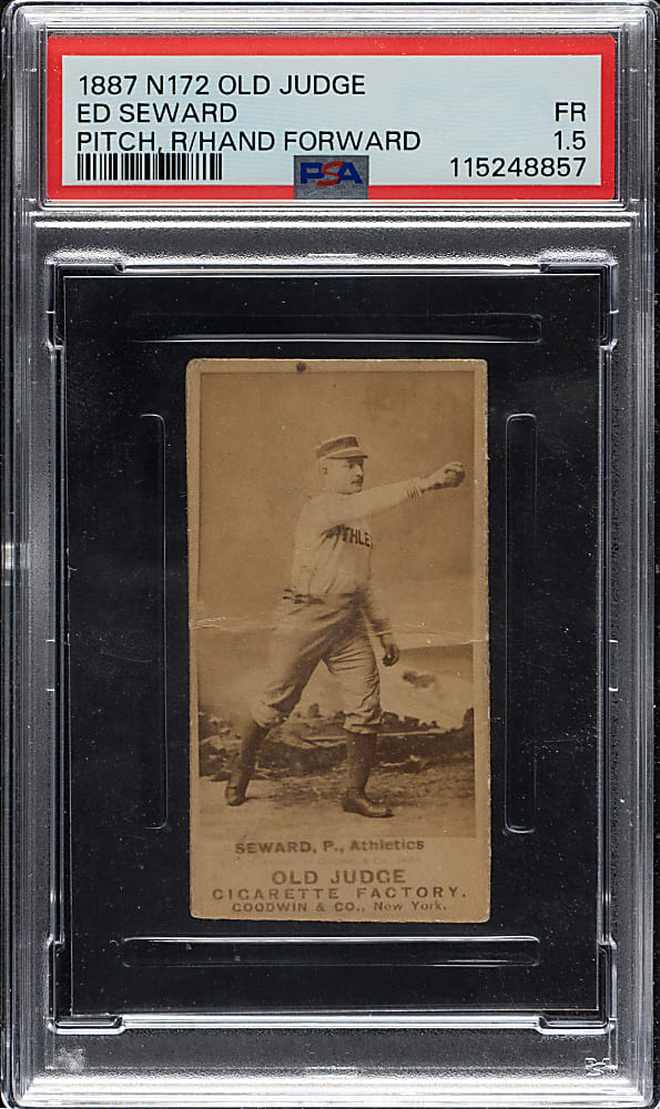 1889 N172 Old Judge Ed Seward PSA FAIR 1.5