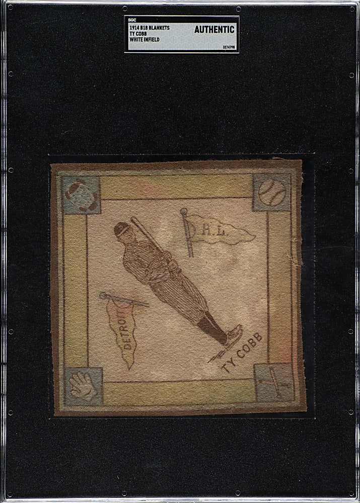 1914 B18 Blankets Ty Cobb White Infield Variation SGC Authentic