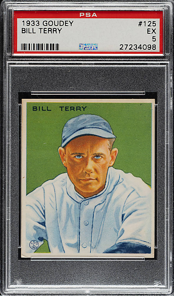 1933 R319 Goudey #125 Bill Terry PSA EX 5