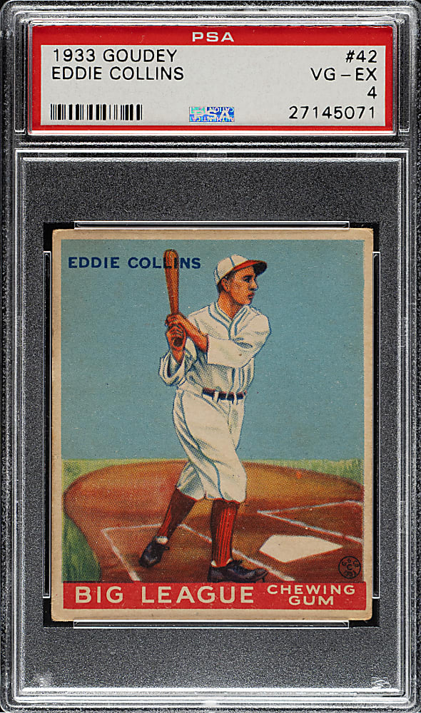1933 R319 Goudey #42 Eddie Collins PSA VG-EX 4