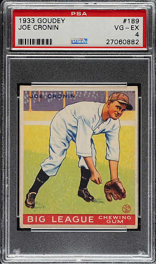 1933 R319 Goudey #189 Joe Cronin PSA VG-EX 4
