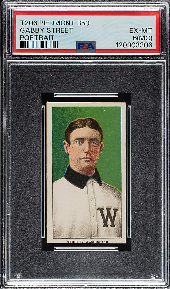 1909-1911 T206 White Border Gabby Street Portrait PSA EX-MT 6 (MC)