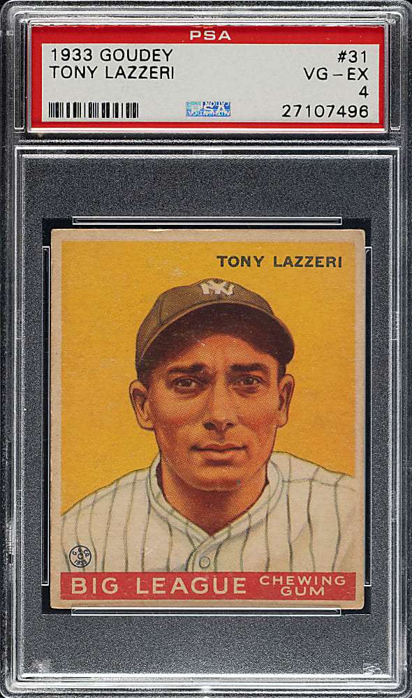 1933 R319 Goudey #31 Tony Lazzeri PSA VG-EX 4