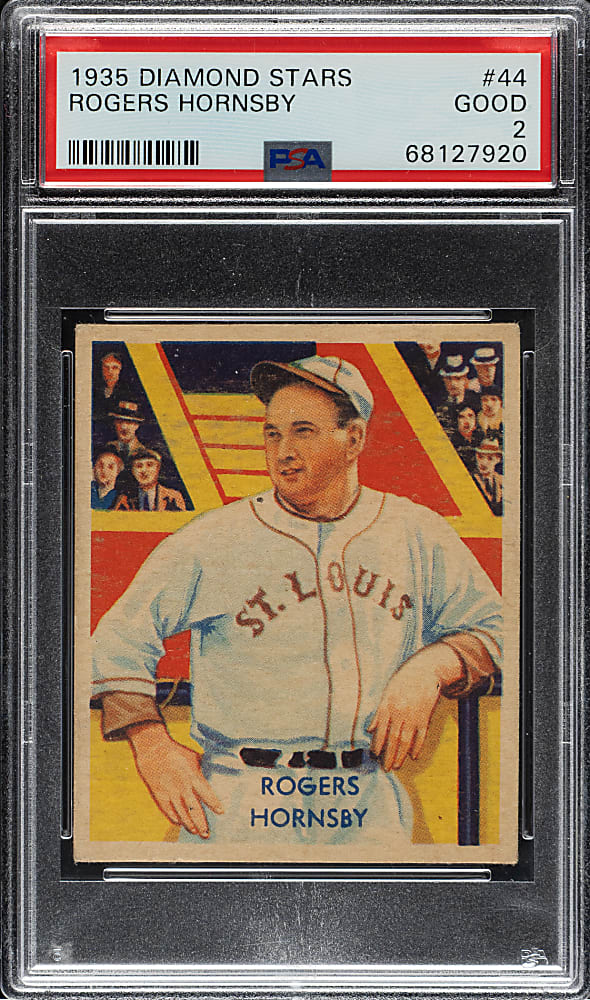 1934-1936 R327 Diamond Stars #44 Rogers Hornsby PSA GOOD 2