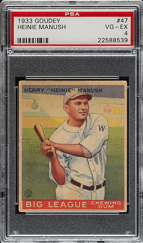 1933 R319 Goudey #47 Heinie Manush PSA VG-EX 4