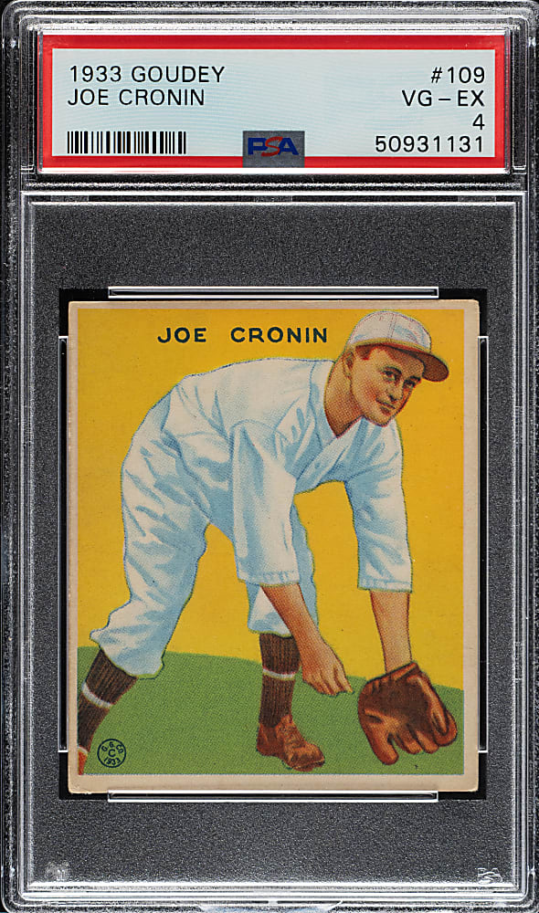 1933 R319 Goudey #109 Joe Cronin PSA VG-EX 4