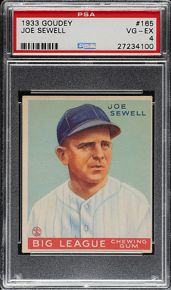1933 R319 Goudey #165 Joe Sewell PSA VG-EX 4