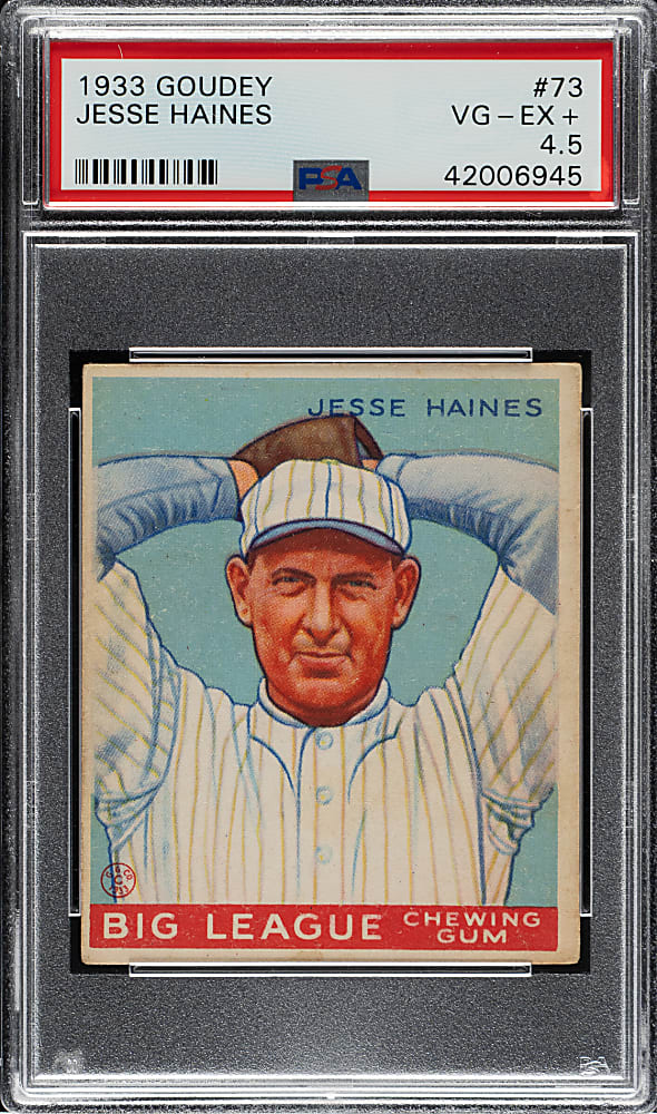 1933 R319 Goudey #73 Jesse Haines PSA VG-EX+ 4.5