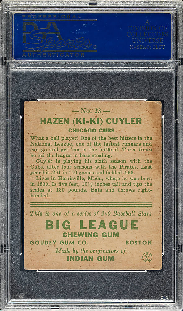 1933 R319 Goudey #23 KiKi Cuyler PSA EX 5