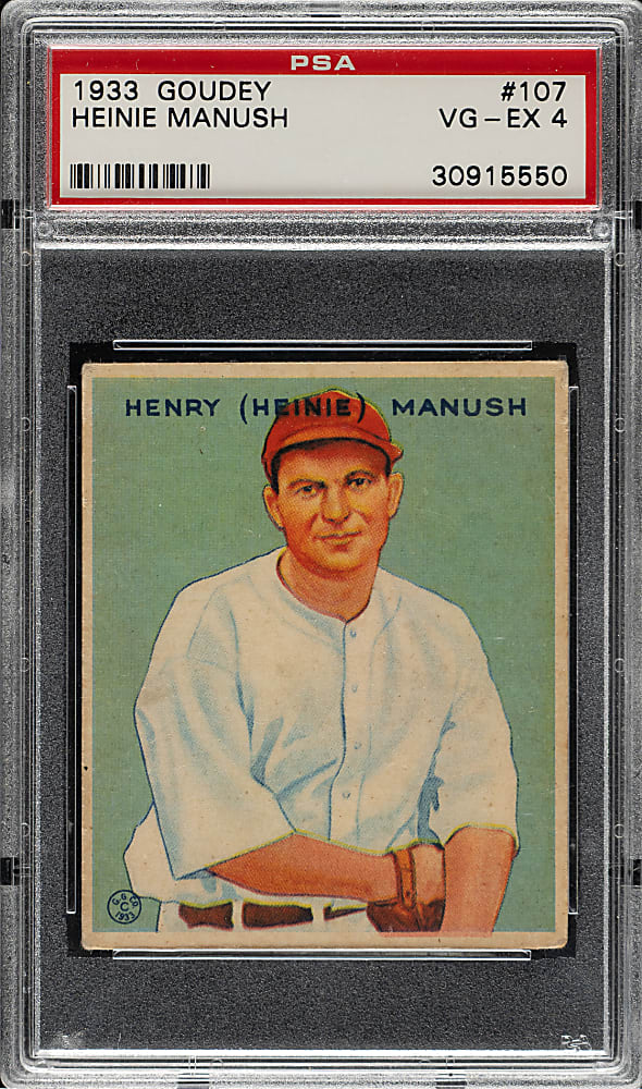 1933 R319 Goudey #107 Heinie Manush PSA VG-EX 4