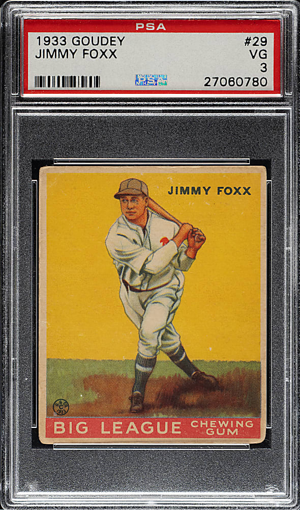 1933 R319 Goudey #29 Jimmie Foxx PSA VG 3