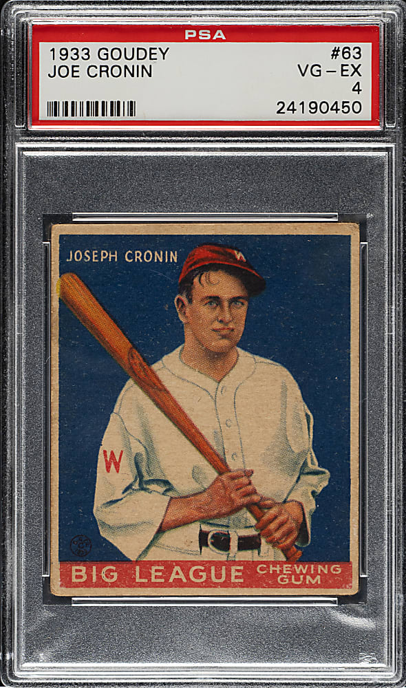 1933 R319 Goudey #63 Joe Cronin PSA VG-EX 4