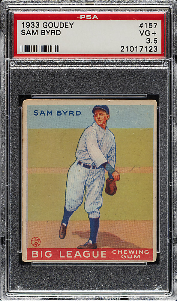 1933 R319 Goudey #157 Sammy Byrd PSA VG+ 3.5