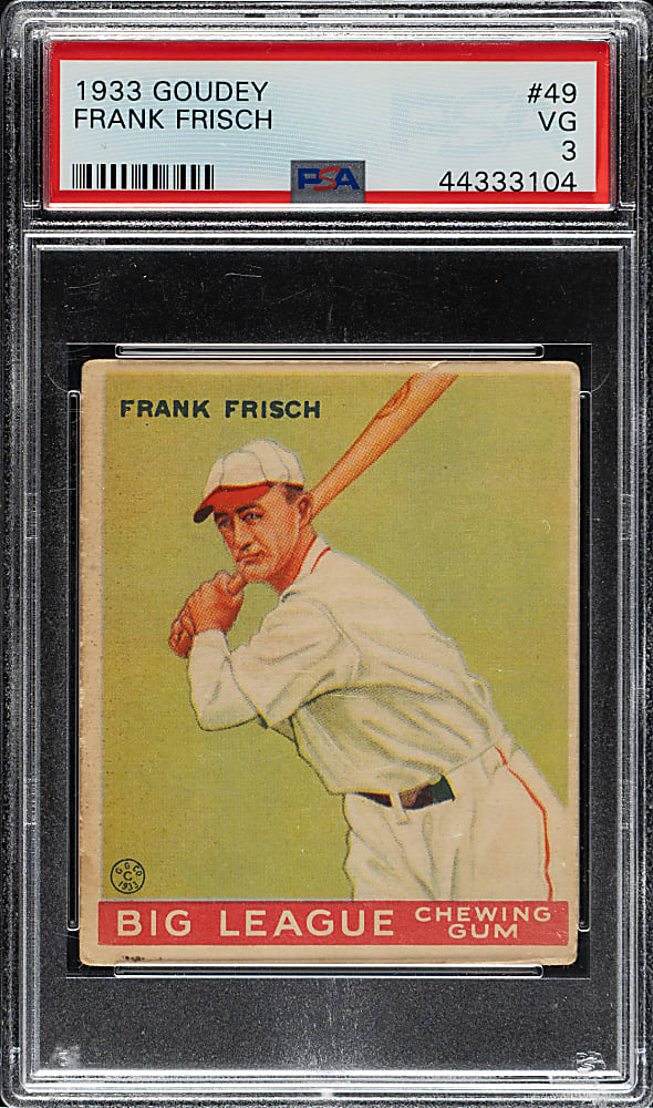1933 R319 Goudey #49 Frank Frisch PSA VG 3