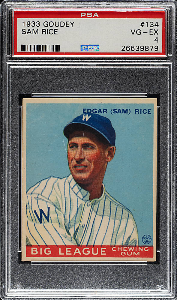 1933 R319 Goudey #134 Sam Rice PSA VG-EX 4