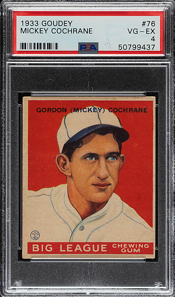 1933 R319 Goudey #76 Mickey Cochrane PSA VG-EX 4