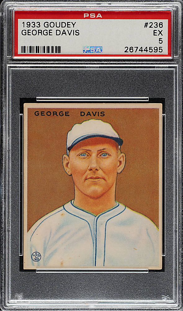 1933 R319 Goudey #236 George Davis PSA EX 5