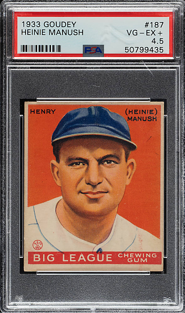 1933 R319 Goudey #187 Heinie Manush PSA VG-EX+ 4.5