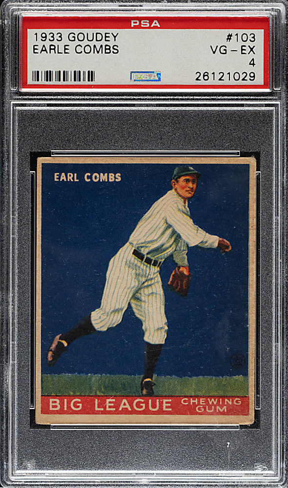 1933 R319 Goudey #103 Earle Combs PSA VG-EX 4