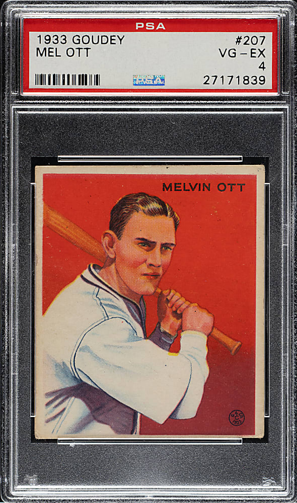 1933 R319 Goudey #207 Mel Ott PSA VG-EX 4