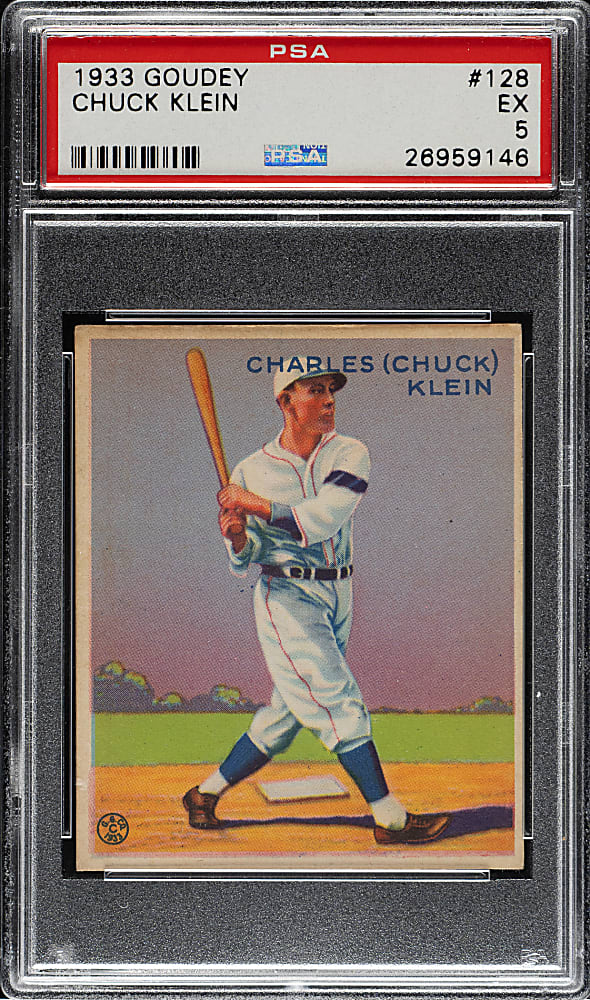 1933 R319 Goudey #128 Chuck Klein PSA EX 5