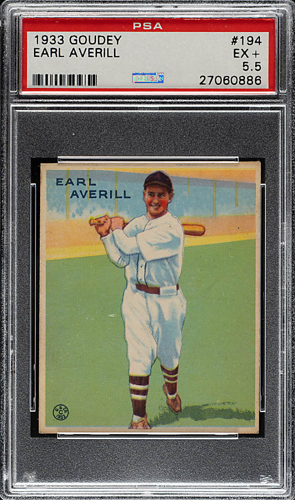 1933 R319 Goudey #194 Earl Averill PSA PSA EX+ 5.5