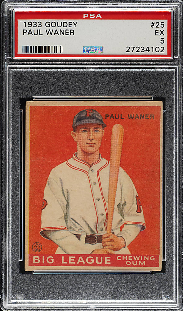 1933 R319 Goudey #25 Paul Waner PSA EX 5