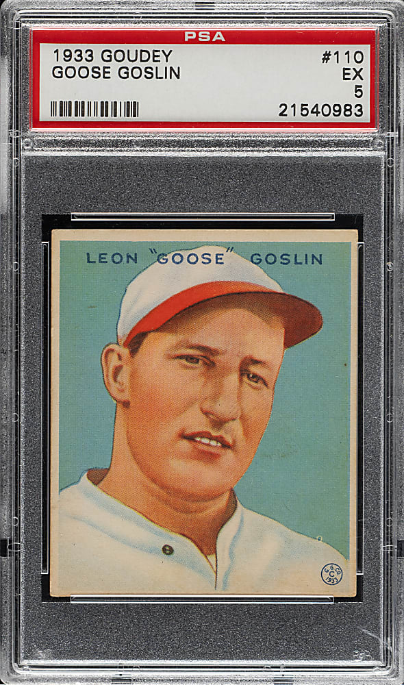 1933 R319 Goudey #110 Goose Goslin PSA EX 5