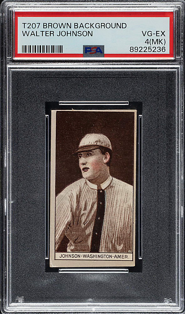 1912 T207 Brown Background Walter Johnson PSA VG-EX 4 (MK)