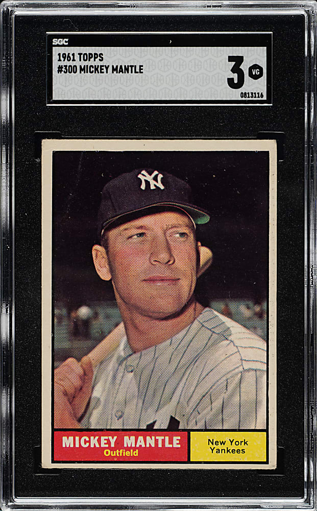 1961 Topps #300 Mickey Mantle SGC VG 3