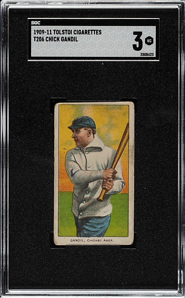 1909-1911 T206 White Border Chick Gandil SGC VG 3 - Tolstoi Back