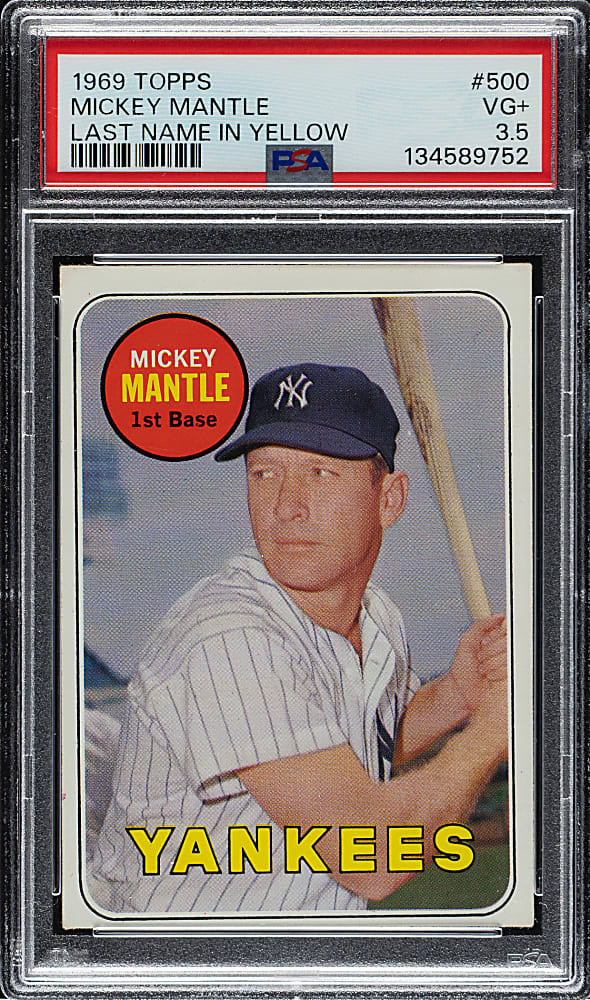 1969 Topps #500 Mickey Mantle PSA VG+ 3.5