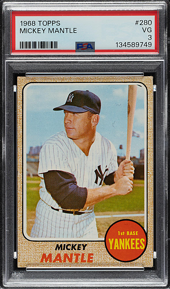 1968 Topps #280 Mickey Mantle PSA VG 3