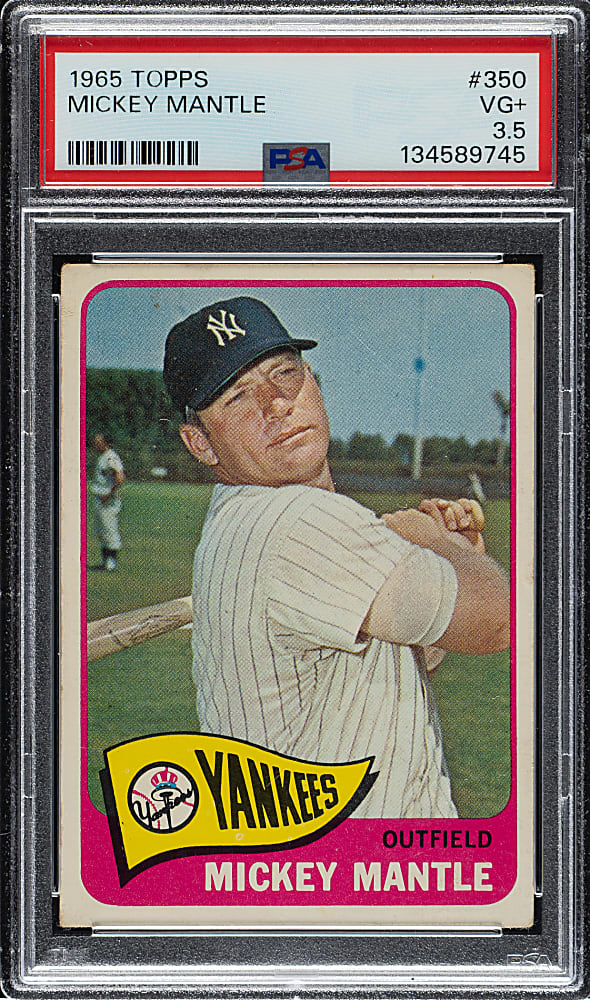1965 Topps #350 Mickey Mantle PSA VG+ 3.5