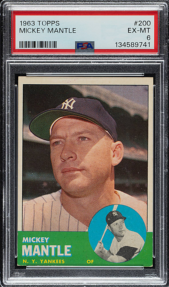 1963 Topps #200 Mickey Mantle PSA EX-MT 6
