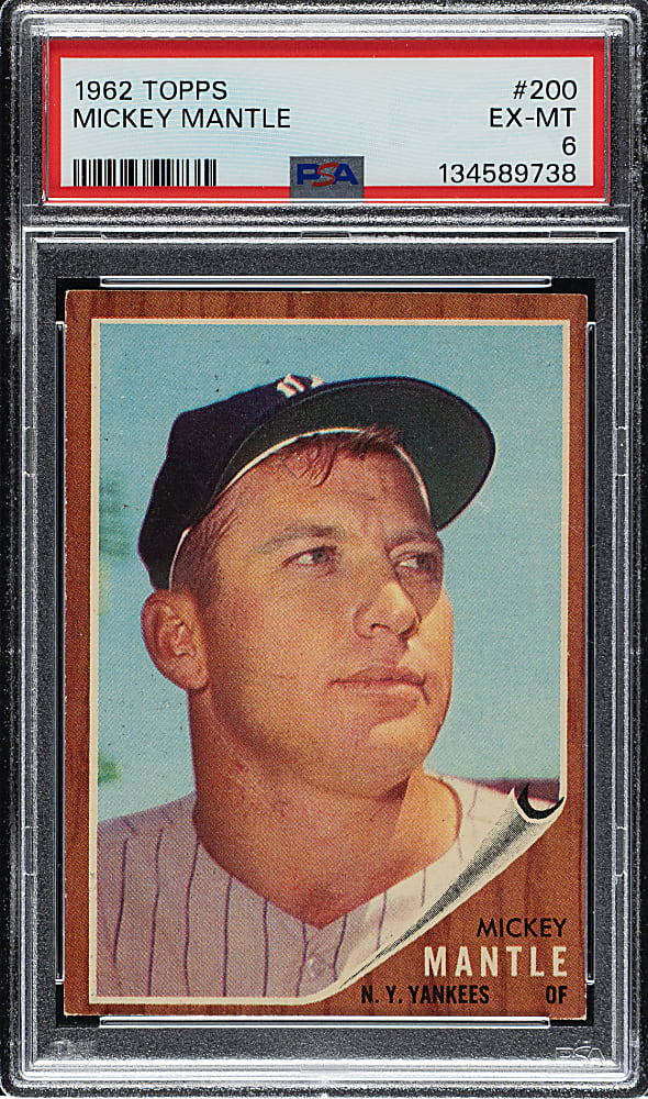 1962 Topps #200 Mickey Mantle PSA EX-MT 6