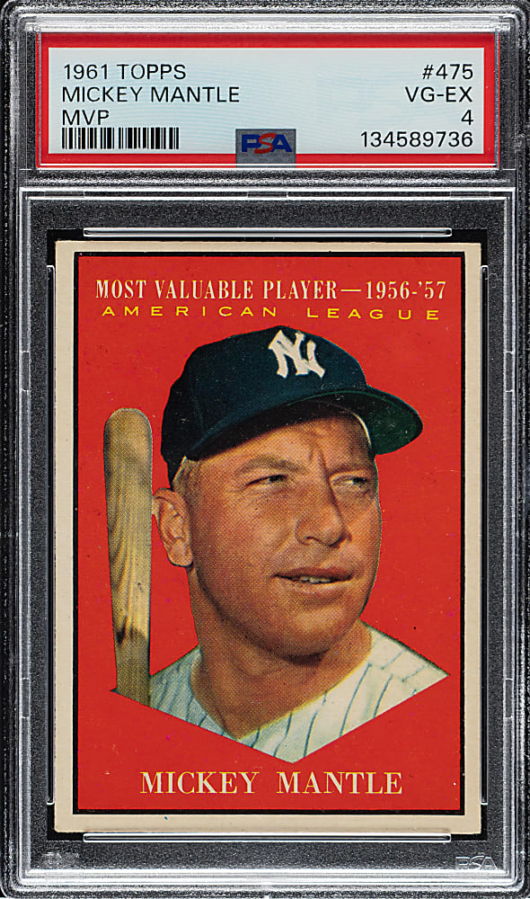 1961 Topps #475 Mickey Mantle MVP PSA VG-EX 4
