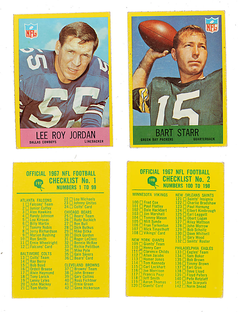 1967 Philadelphia Football Near-Complete Set (180/198)
