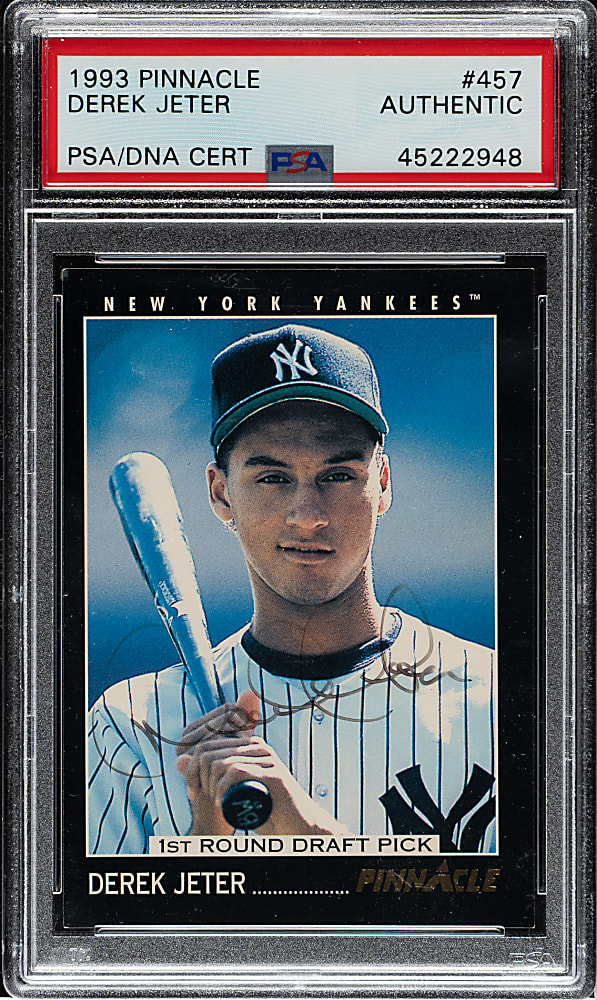 Signed 1993 Pinnacle #457 Derek Jeter Rookie - PSA/DNA